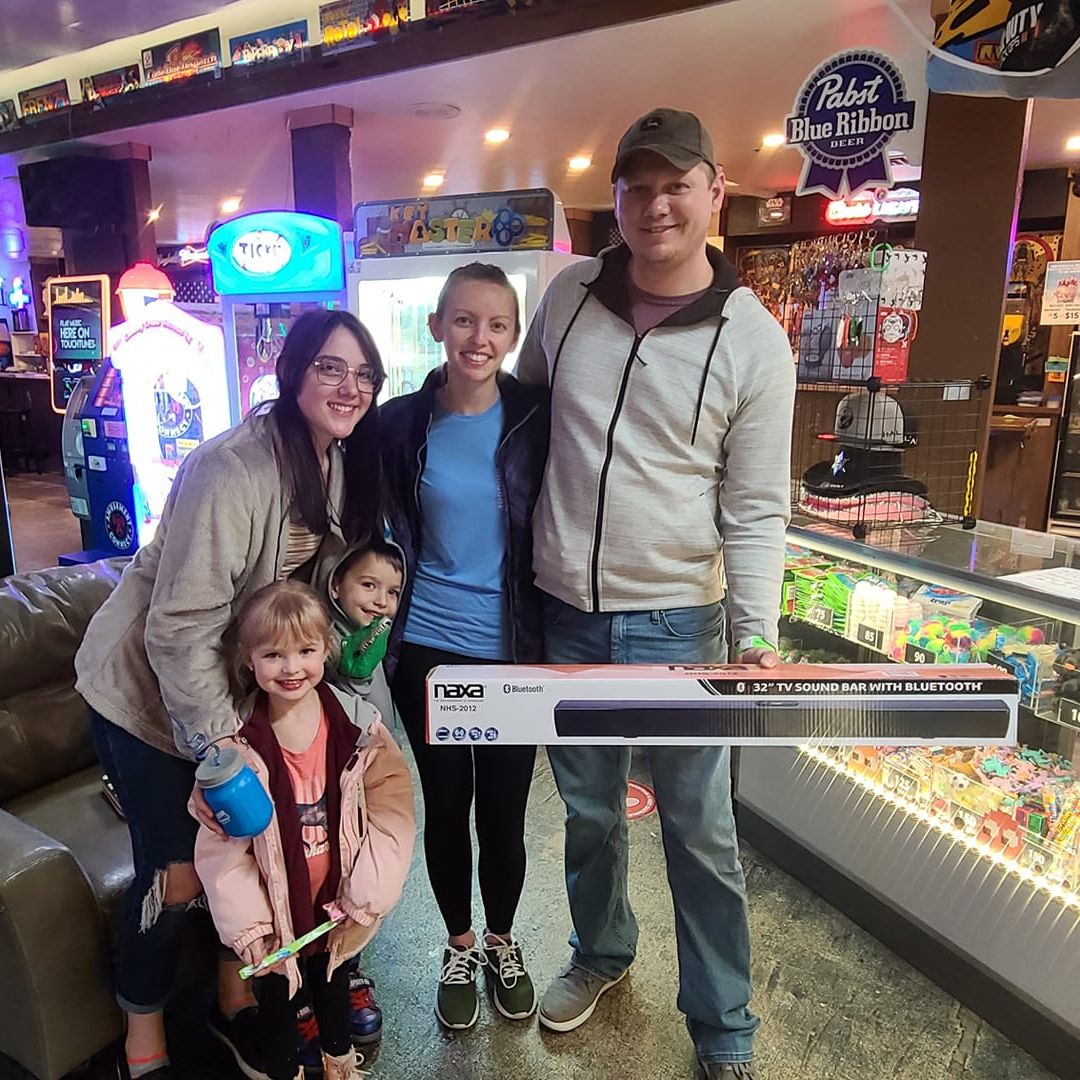 family at arcade
